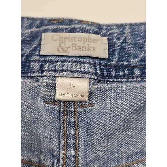 Christopher & Banks Denim Skirt Size 10 A-line Knee Length Casual Western Boho - Picture 5 of 9
